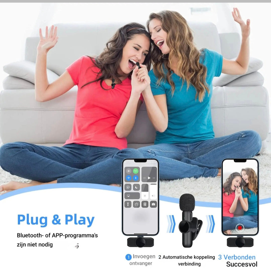 Draadloze Lavalier Microfoon Noise Cancelling