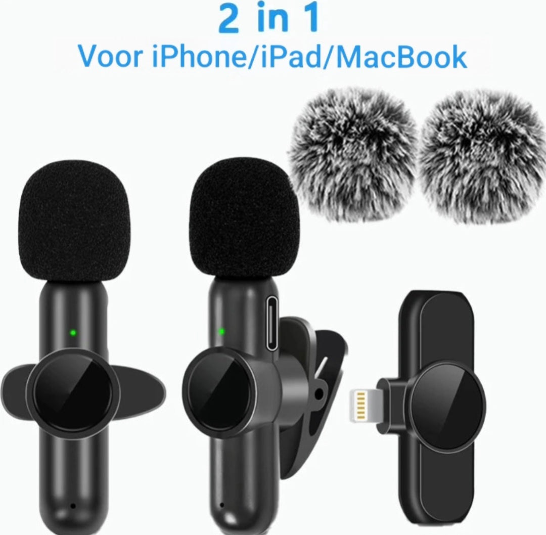 Draadloze Lavalier Microfoon Noise Cancelling