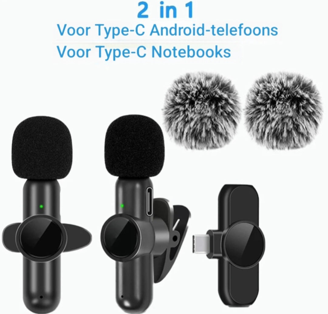 Draadloze Lavalier Microfoon Noise Cancelling