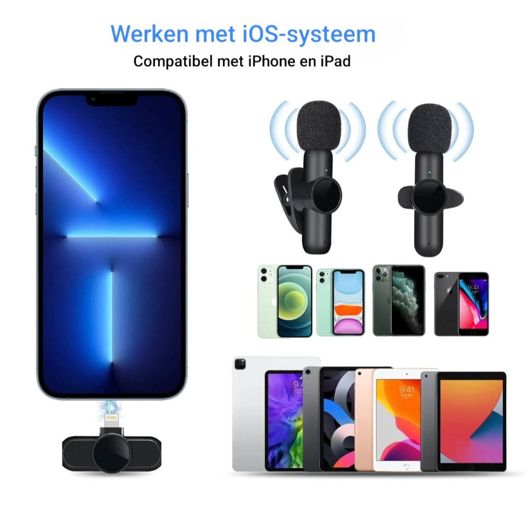 Draadloze Lavalier Microfoon Noise Cancelling
