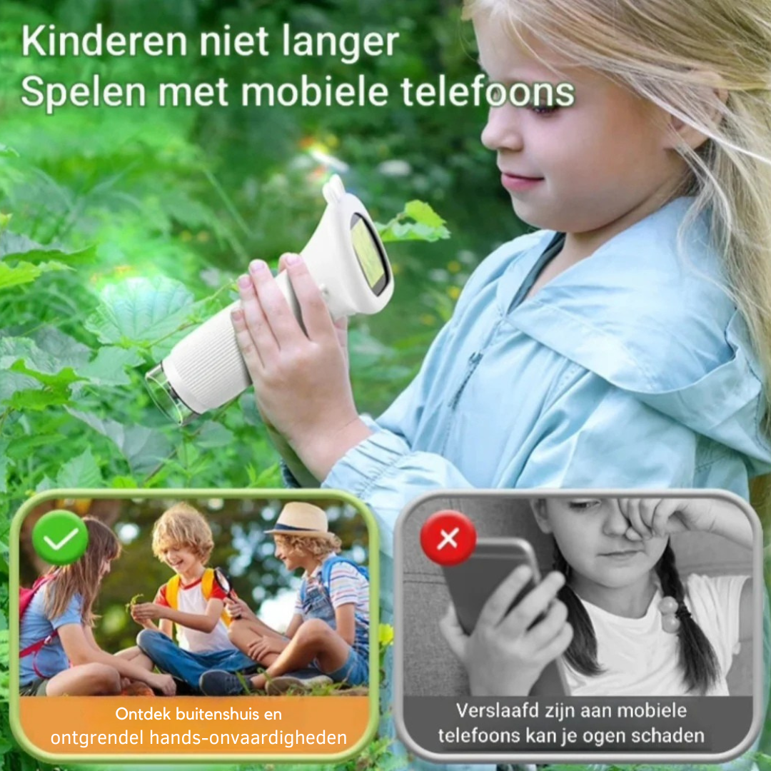 Kindermicroscoop 1000x Vergroting met LED & 200MP Foto/Video