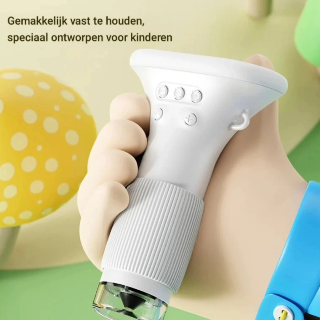 Kindermicroscoop 1000x Vergroting met LED & 200MP Foto/Video
