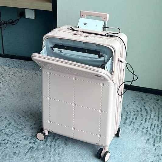 Premium Reiskoffer met USB & Bekerhouder