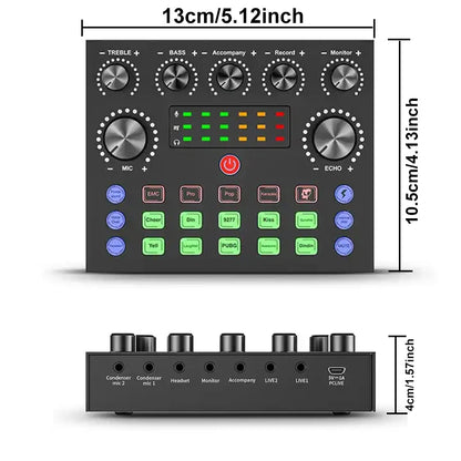 V8S Audio Mixer met Voice Changer
