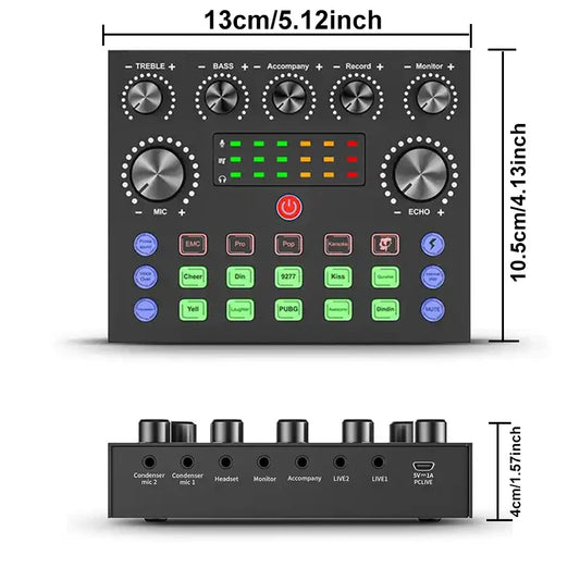 V8S Audio Mixer met Voice Changer