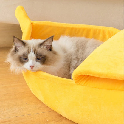 Schattig, Warm & Draagbaar Banaan Kattenbed