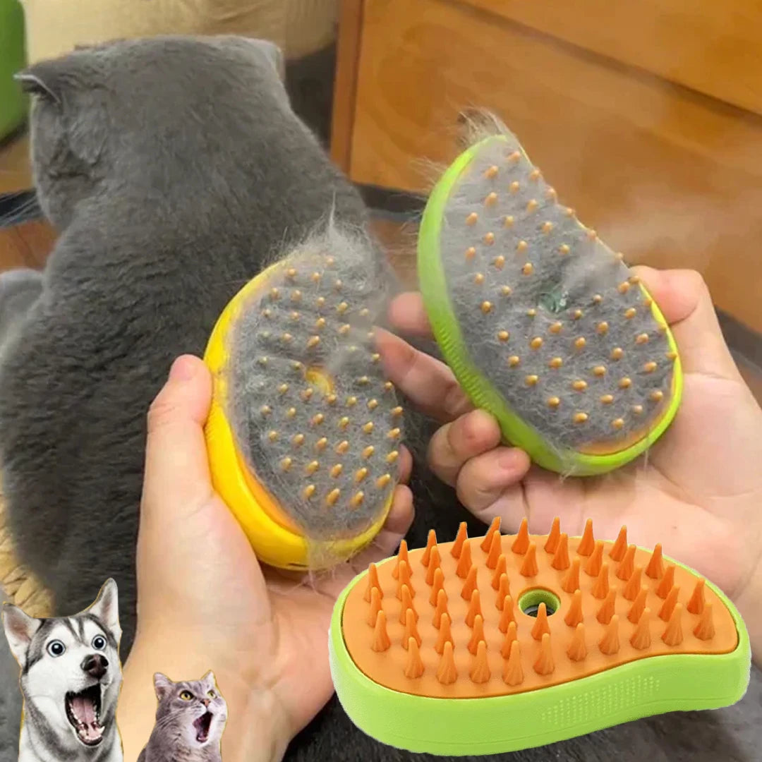 3-in-1 Elektrische Stoom Borstel voor Kat en Hond