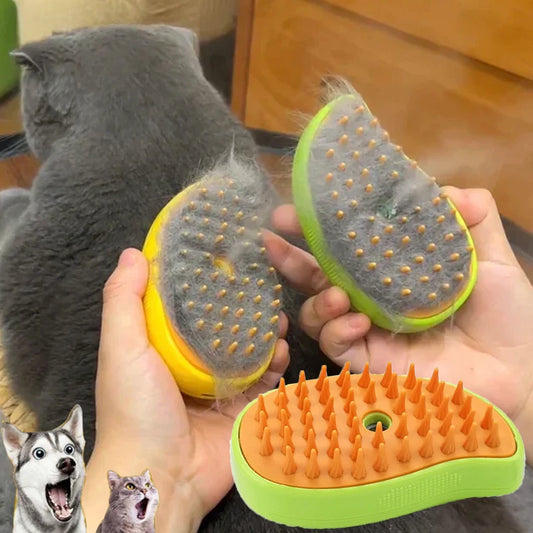 3-in-1 Elektrische Stoom Borstel voor Kat en Hond