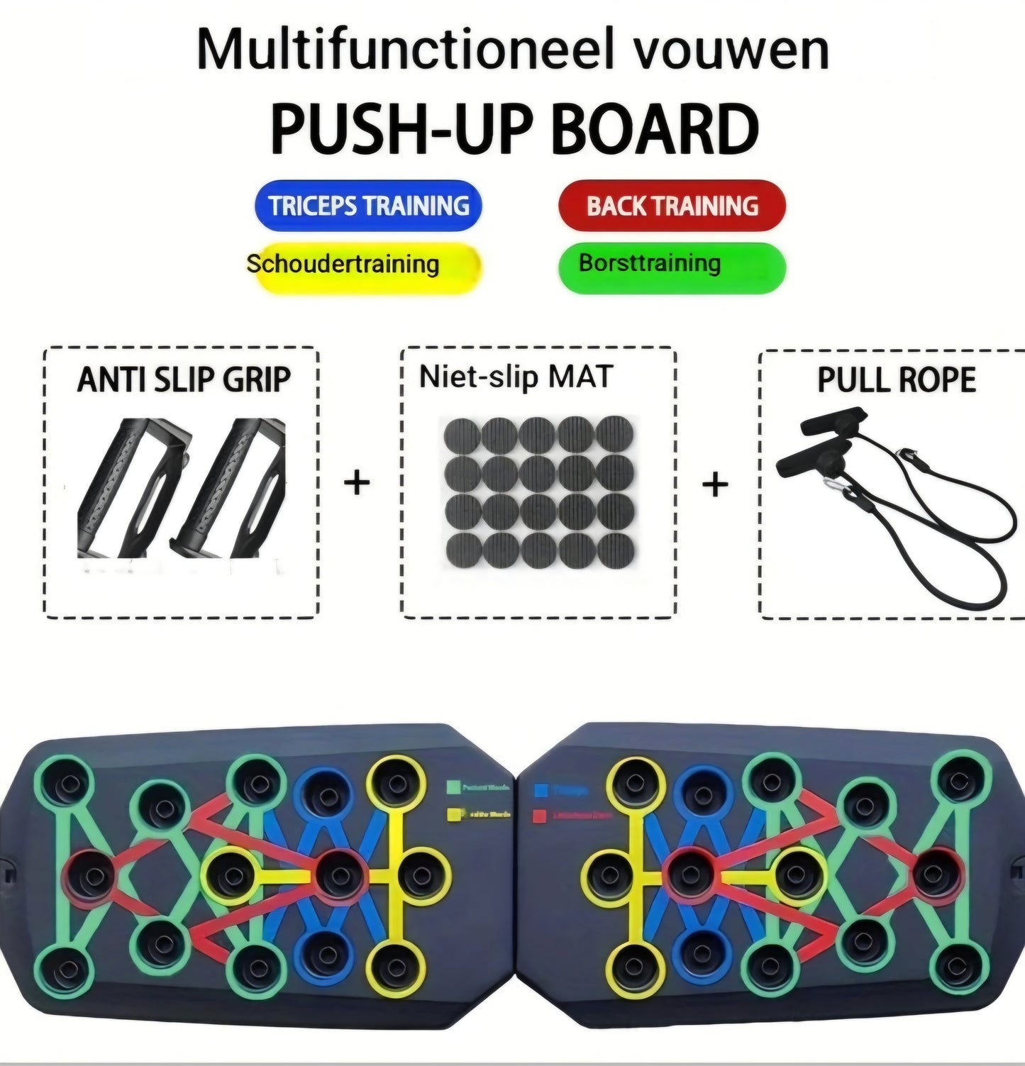 Multifunctioneel Push-up Bord voor Borst, Buik, Armen en Rug