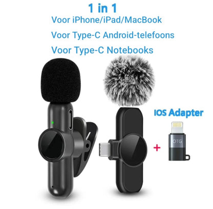 Draadloze Lavalier Microfoon Noise Cancelling