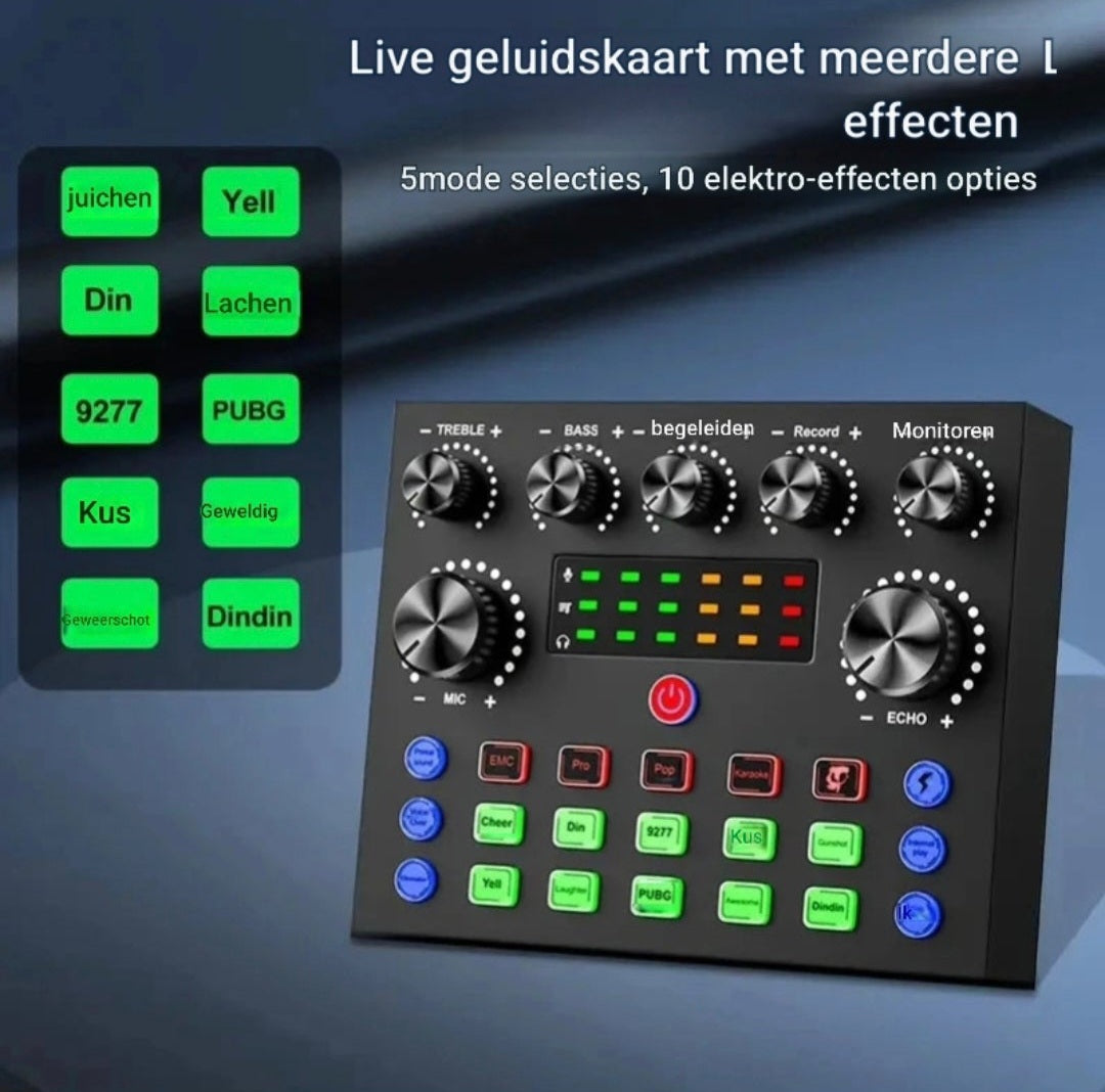 V8S Audio Mixer met Voice Changer