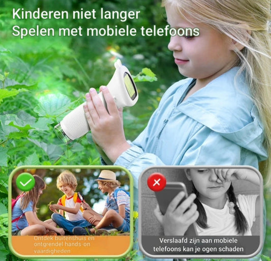 Kindermicroscoop 1000x Vergroting met LED & 200MP Foto/Video