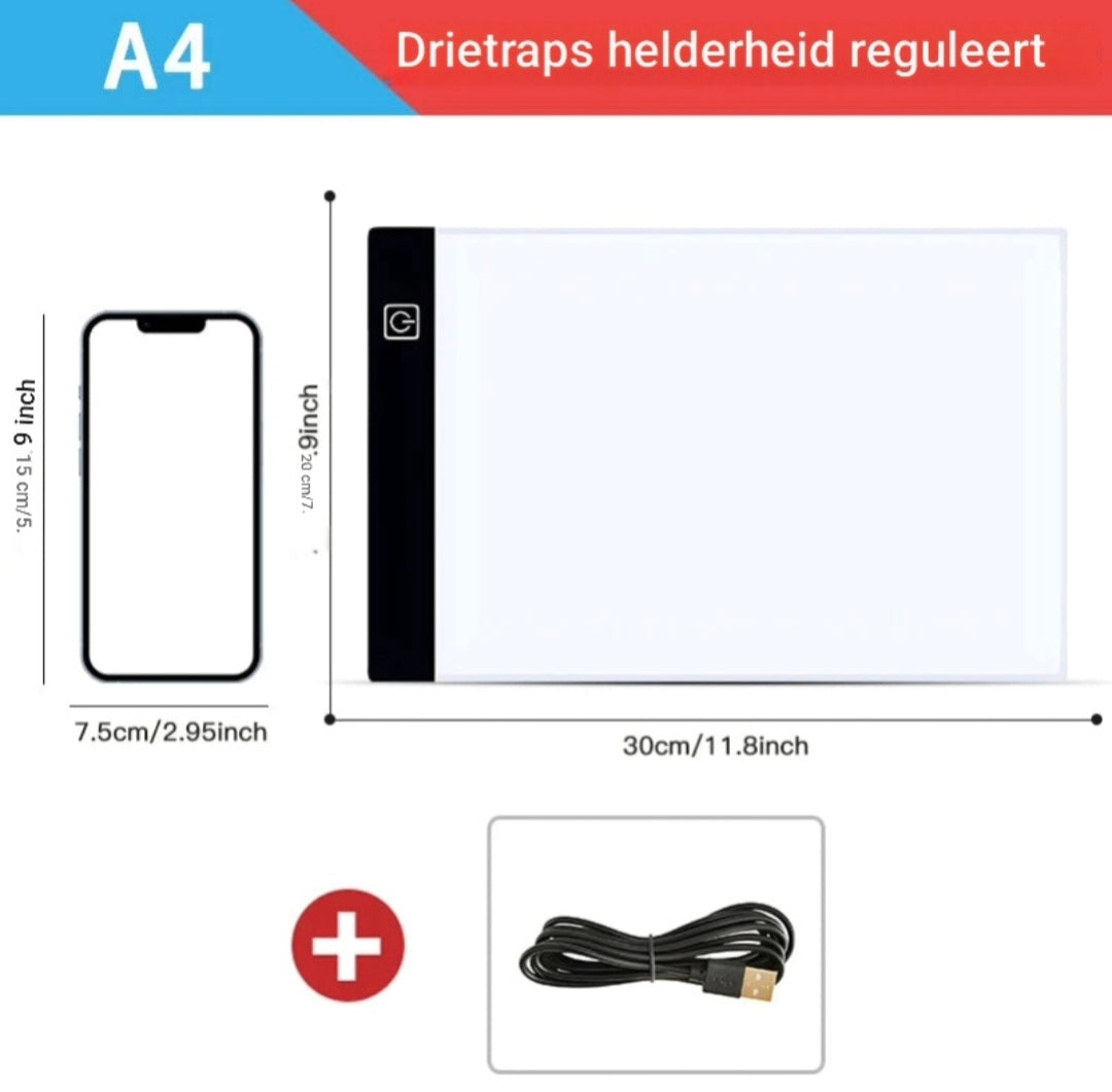 A4 led tekentablet dimbaar lichtbord voor kinderen