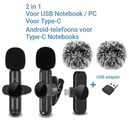 Draadloze Lavalier Microfoon Noise Cancelling