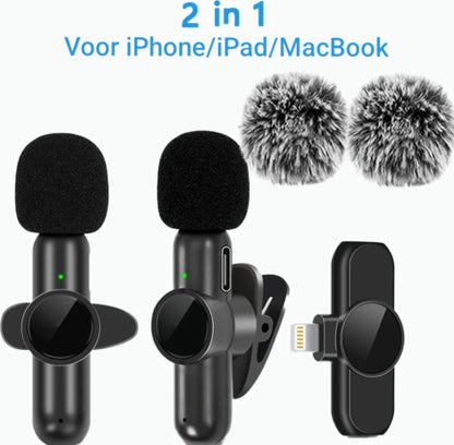 Draadloze Lavalier Microfoon Noise Cancelling