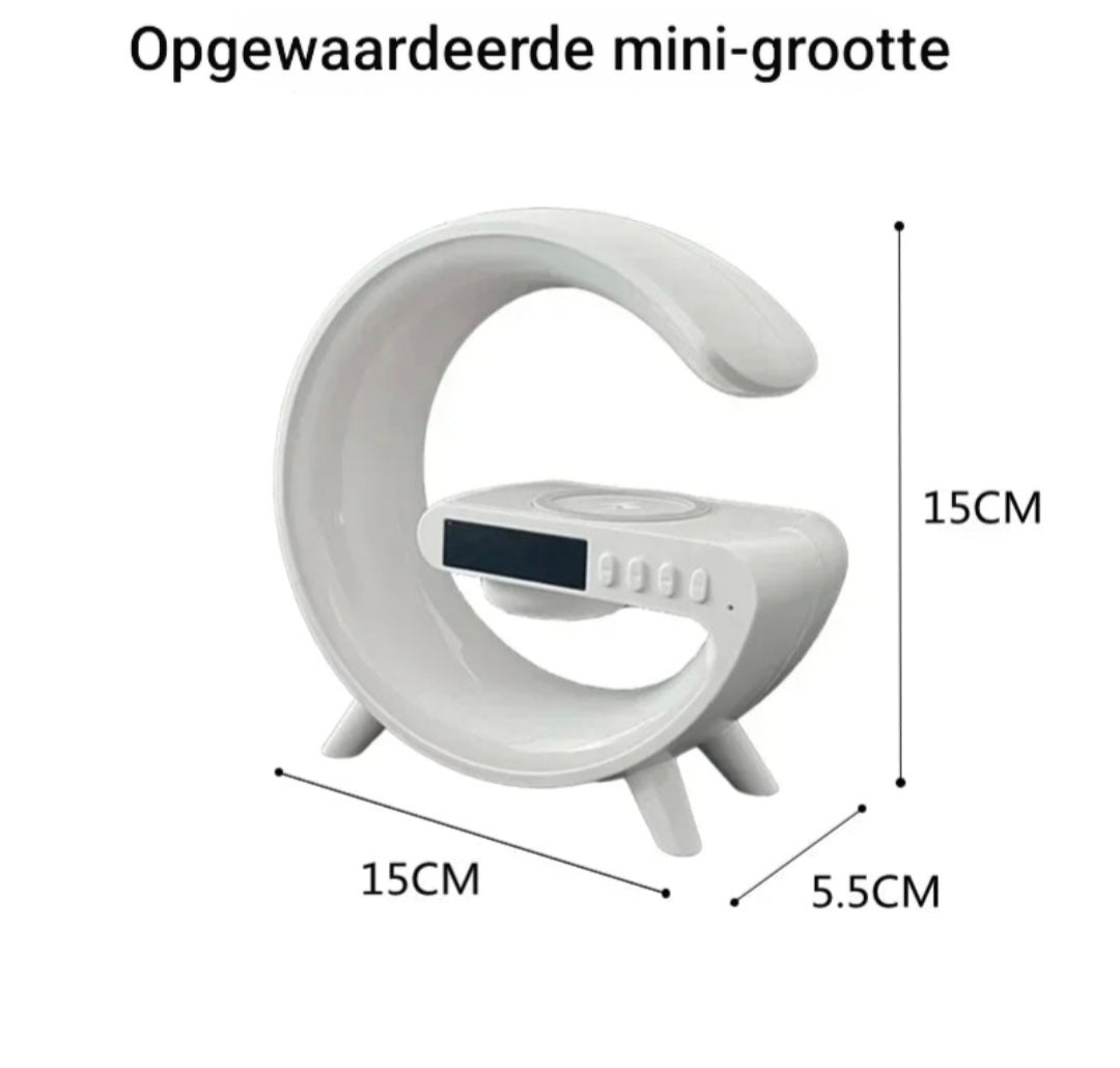 Multifunctionele Draadloze Oplader met Speaker en RGB Klok