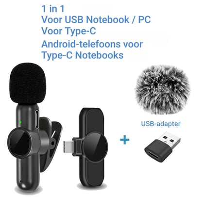 Draadloze Lavalier Microfoon Noise Cancelling