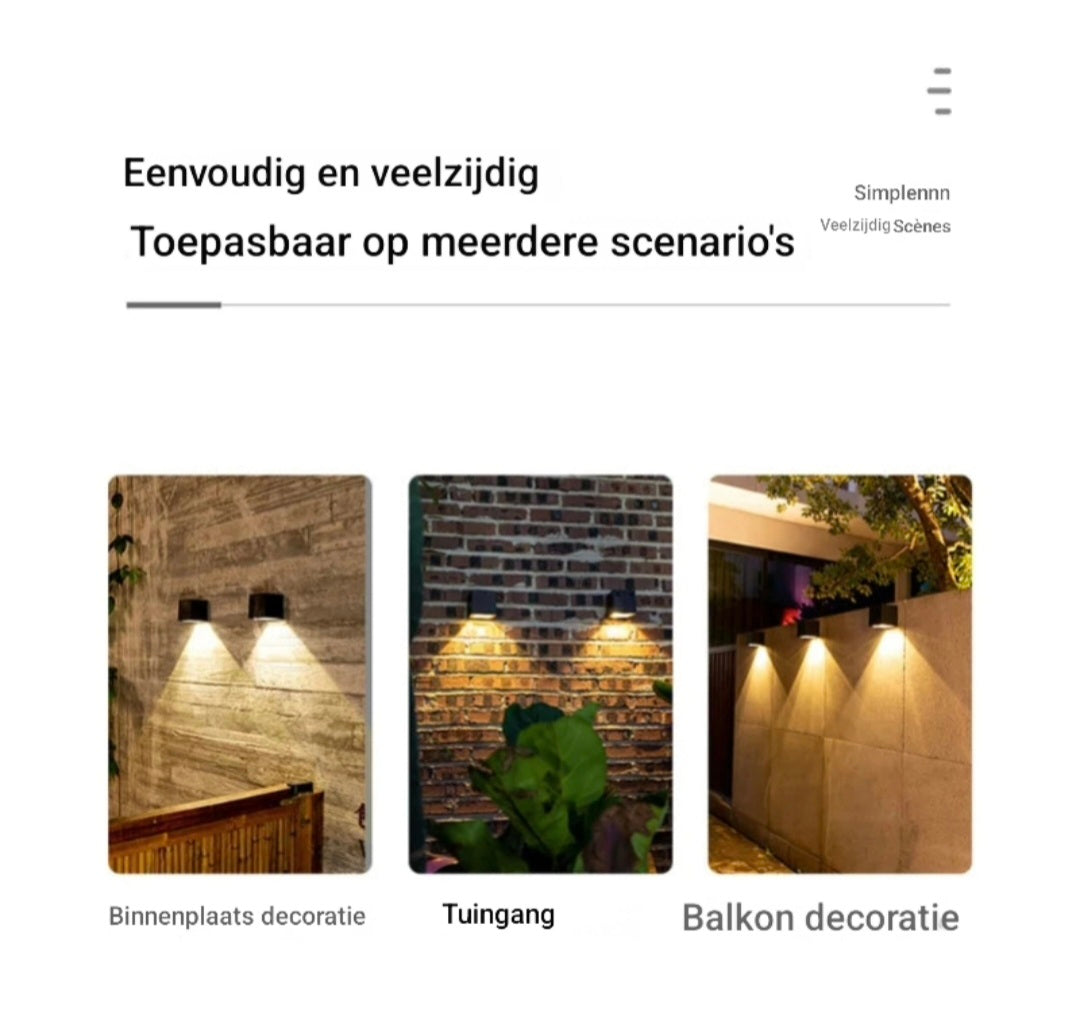LED Solar Wandlamp verlichting voor buiten