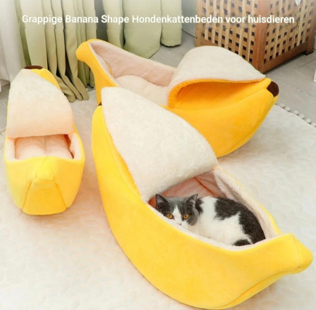 Schattig, Warm & Draagbaar Banaan Kattenbed