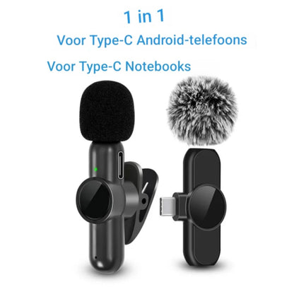 Draadloze Lavalier Microfoon Noise Cancelling