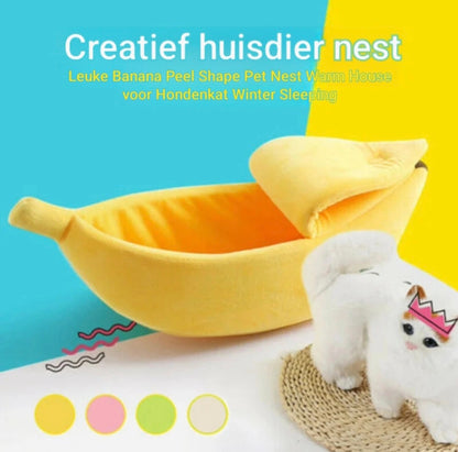 Schattig, Warm & Draagbaar Banaan Kattenbed